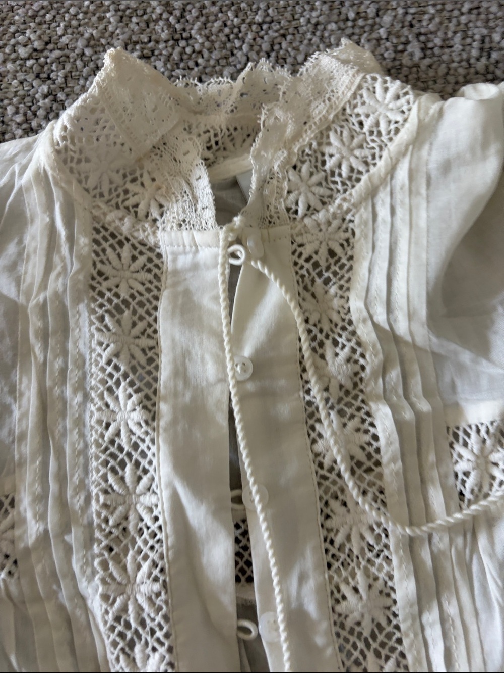 Sunday Best Ivory Lace Tiered Peasant Dress - Picture 4 of 6